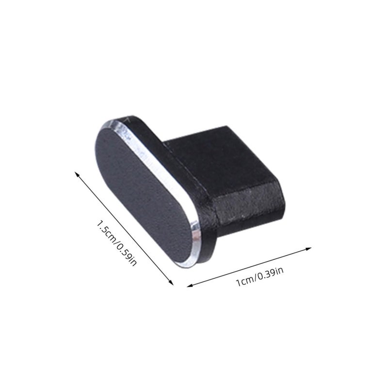 قطعتان من سدادات الغبار للهواتف من نوع جاك سماعة الرأس 3.5 مم و USB صغير باللون الأسود - Image 3