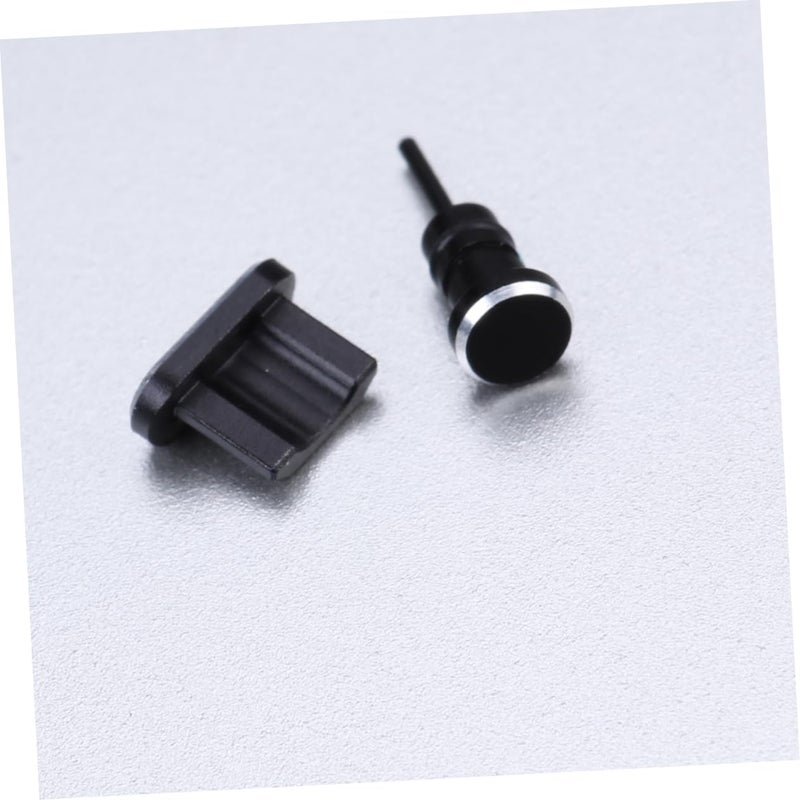 قطعتان من سدادات الغبار للهواتف من نوع جاك سماعة الرأس 3.5 مم و USB صغير باللون الأسود - Image 5