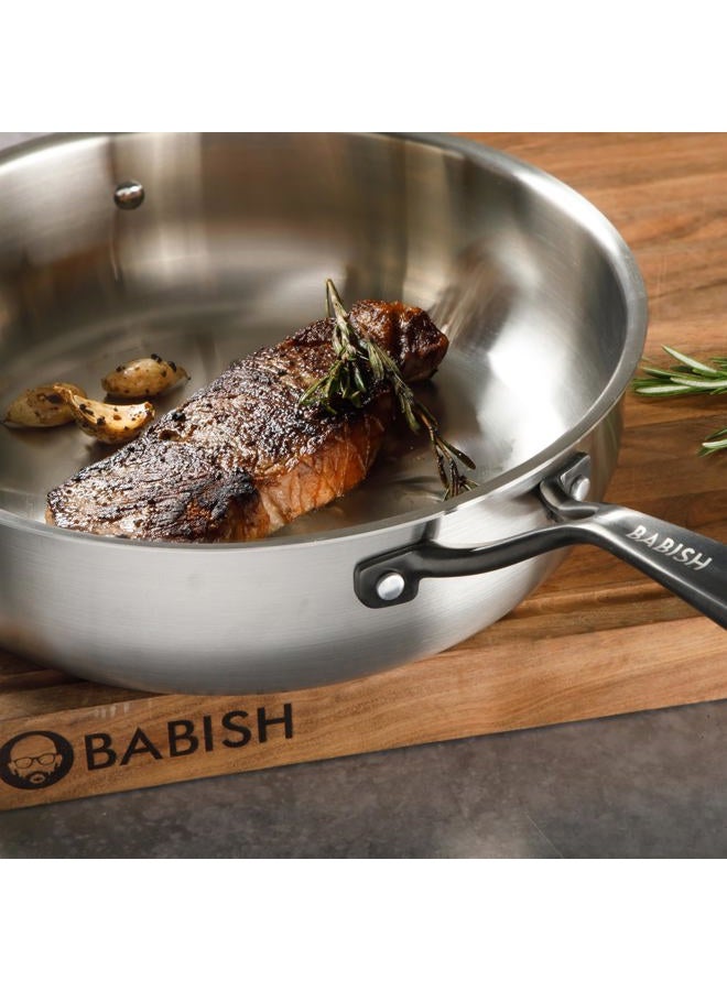 Babish 10-Piece Professional Tri-Ply Non-Toxic Pots and Pans Cookware Set – Durable, Even Heat Distribution - Image 3