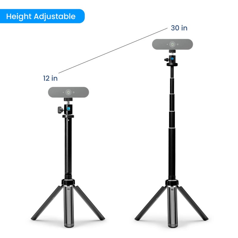 Lume Cube 30" Adjustable Webcam Stand | Portable Desktop Camera Tripod | Foldable and Collapsible Stand for Lights & Webcams | Logitech C925e, C922x, C930e, C922, C930, C920, C615 - Image 3