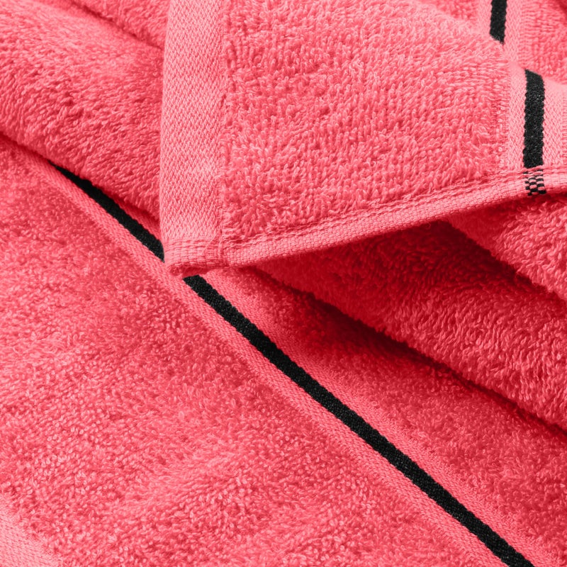 ملكي خاص Myown Cotton 2 Pack Packge Bath Planel مجموعة 28 × 55 بوصة من مناشف الحمام الكبيرة فائقة امتصاصات QuickDry و The Lightweight Powl مثالية لمشاركة معسكرات سفر الصالة الرياضية - المرجان البرتقالي - Image 2