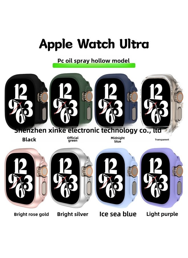 Generic - Suitable For Apple S8 Generation Watch Ultra Hollow PC Oil Injection Frame Protective Cover 49mm In Stock-Color:Space Gray-Appearance Size:49mm - Image 1