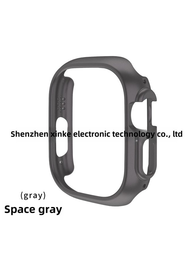 Generic - Suitable For Apple S8 Generation Watch Ultra Hollow PC Oil Injection Frame Protective Cover 49mm In Stock-Color:Space Gray-Appearance Size:49mm - Image 1