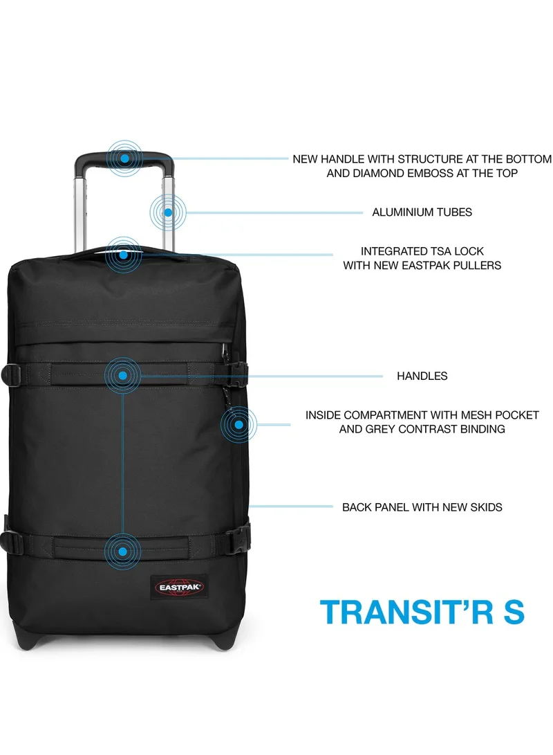 EASTPAK Transit'R S Small Softcase Cabin size 2-wheel Travel Luggage Trolley - Black
