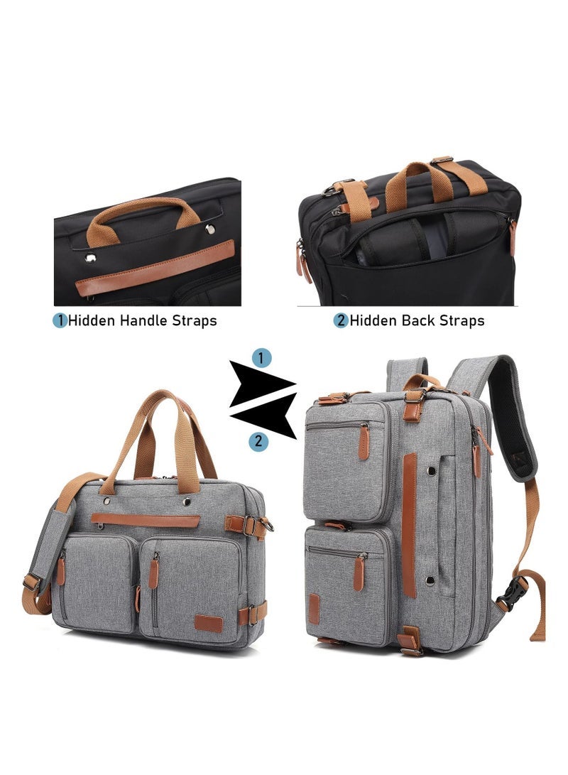 Captaintech Laptop Bag Convertible Backpack Bussiness Office Briefcase Shoulder Bag Messenger Bag Computer and Tablet Carrying Case for Men and Women Work School Travel - Image 2