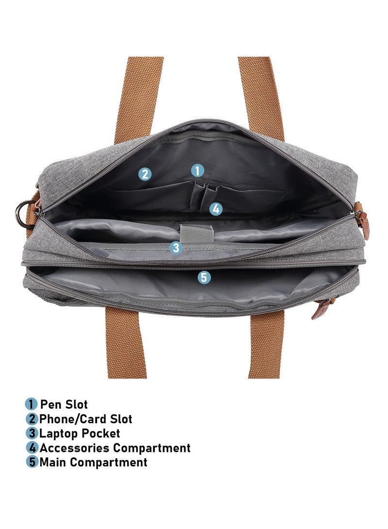 Captaintech Laptop Bag Convertible Backpack Bussiness Office Briefcase Shoulder Bag Messenger Bag Computer and Tablet Carrying Case for Men and Women Work School Travel - Image 3