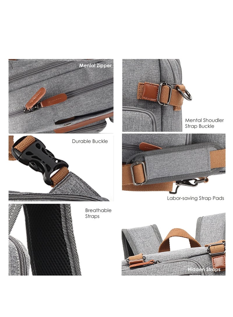 Captaintech Laptop Bag Convertible Backpack Bussiness Office Briefcase Shoulder Bag Messenger Bag Computer and Tablet Carrying Case for Men and Women Work School Travel - Image 5