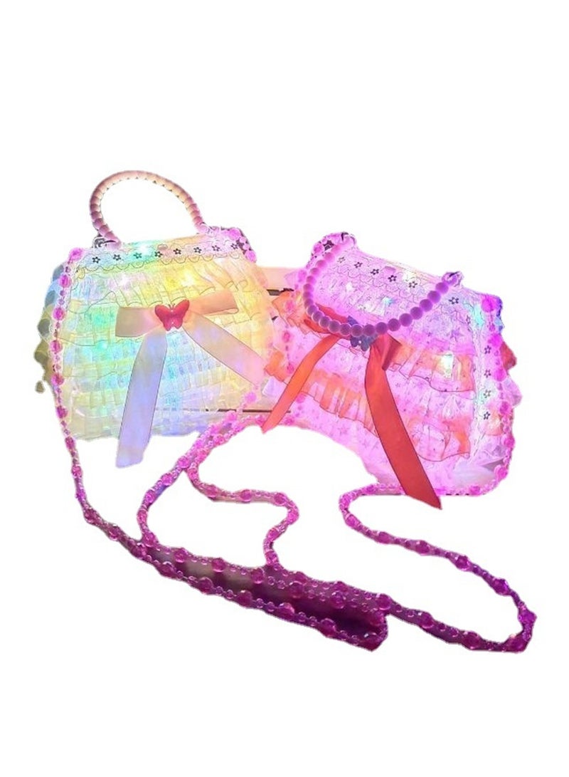 2pcs luminous toys creative glitter handbag children's performance accessories bag  - Image 1