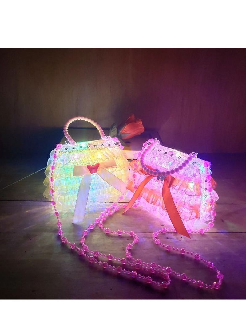 2pcs luminous toys creative glitter handbag children's performance accessories bag  - Image 2