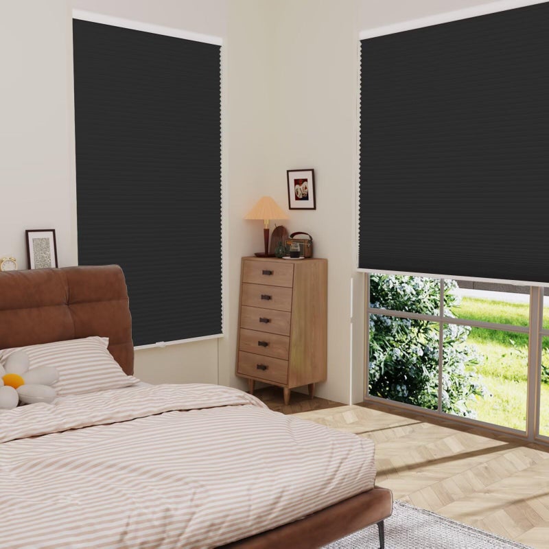 MYshade Cordless Blackout Cellular Shades for Windows, Honeycomb Window Shades with Thermal Insulation, Child & Pet Safe Room Darkening Shade, Easy Install,31" W x 72" H, Black - Image 5
