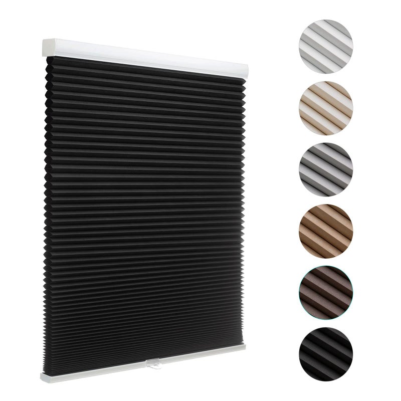 MYshade Cordless Blackout Cellular Shades for Windows, Honeycomb Window Shades with Thermal Insulation, Child & Pet Safe Room Darkening Shade, Easy Install,31" W x 72" H, Black - Image 1