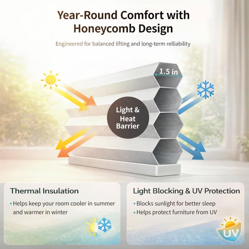 MYshade Cordless Blackout Cellular Shades for Windows, Honeycomb Window Shades with Thermal Insulation, Child & Pet Safe Room Darkening Shade, Easy Install,31" W x 72" H, Black - Image 4