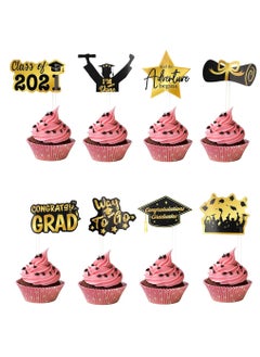 72PCS Graduation paper cardboard Cupcake Toppers - for Graduation Decorations, Topper for Graduation Party Decorations,Grad Class Party Supplies