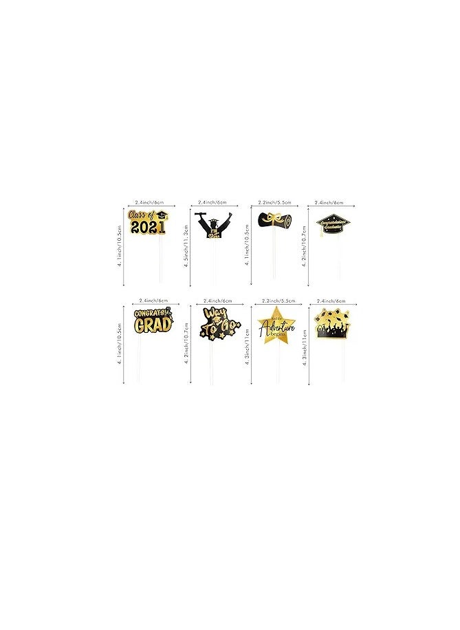 null - 72PCS Graduation paper cardboard Cupcake Toppers - for Graduation Decorations, Topper for Graduation Party Decorations,Grad Class Party Supplies - Image 1