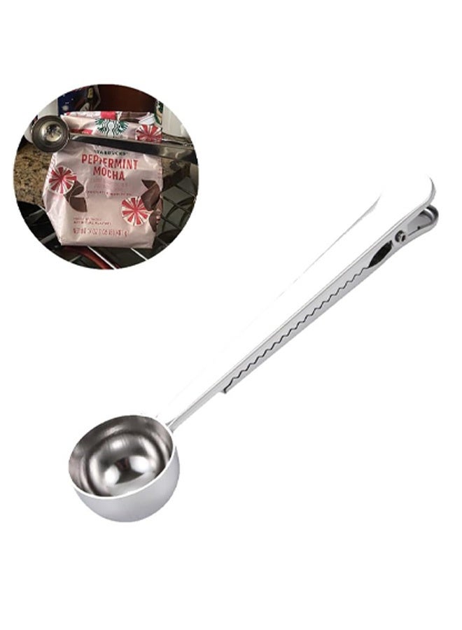 Coffee Scoop Clip Stainless Steel Tablespoon Coffee Spoon With long handle Multifunction Sealing Bag Clip For Tea, Coffee, Protein Powder, Instant Drinks, Kitchen Tools - Image 2