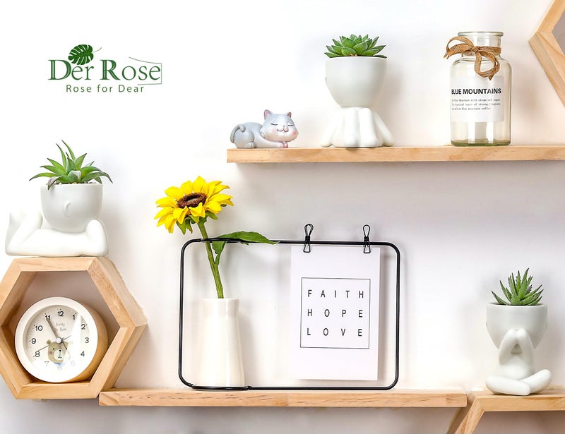 Der Rose 3pcs Fake Succulents Plants Artificial for Bathroom Bedroom Home Room Decor Aesthetic Indoor - Image 5