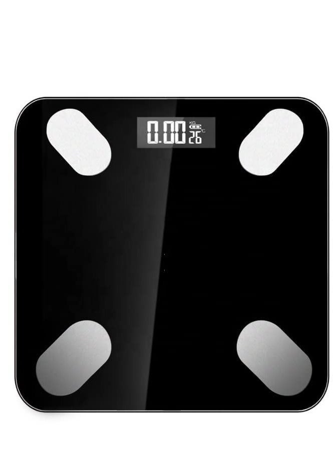 ELTRAZONE Bluetooth Electronic Digital Body Weight Scale, Thick Tempered Glass with LED Display, Smart Bluetooth Health & Fitness Scale for Accurate Body Weight Tracking, Personal Health Care Scale for Home Use (Black) - Image 1