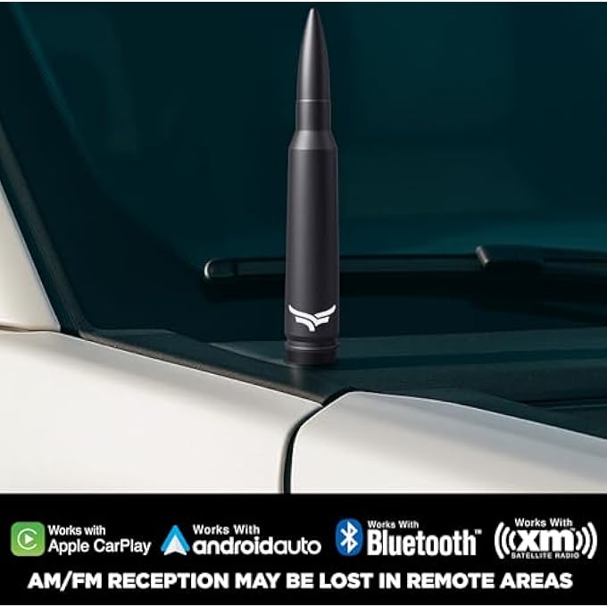 EcoAuto Bullet Antenna Replacement For Dodge Ram  Ford F150 F250 F350 Super Duty Ford Raptor Bronco Trucks  AntiTheft Design  Radio Antenna For Truck 1990  Current Matte Black - Image 5