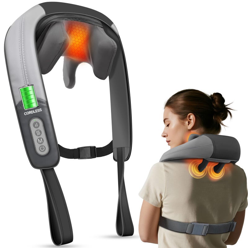 CuPiLo Shiatsu Neck and Shoulder Massager with Heat HSA Eligible Cordless 4D Deep Tissue Kneading Massager Rechargeable Massage for Neck ShoulderIdeal Gift for WomenMen - Image 3