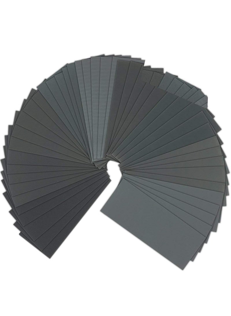 VERONES DIY Crafts Sandpaper 90 Pcs 400 to 3000 Grit Wet Dry Sandpaper Assortment 36 for Automotive Sanding Wood Furniture Finishing Turing 