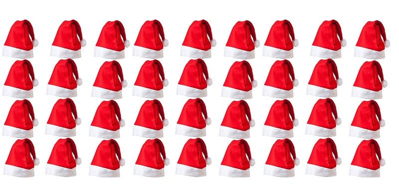 Evisha قبعات سانتا إيفيشا 36 قطعة لعيد الميلاد، قبعات عيد الميلاد لتزيين الشجرة، قبعات سانتا، قبعات سانتا كلوز - Image 1