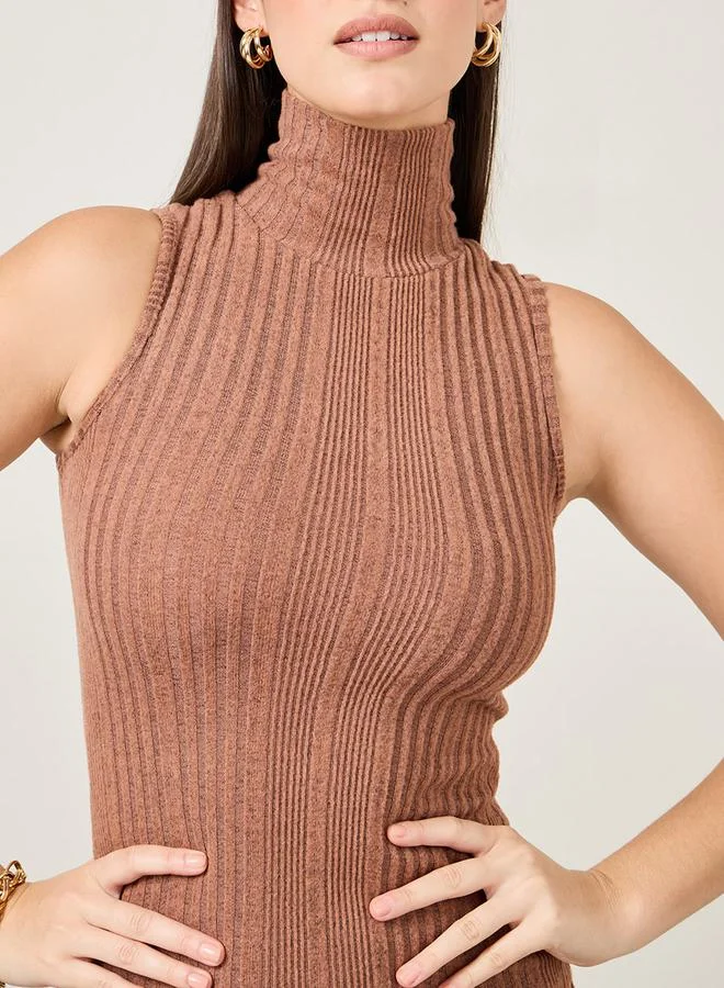 ستايلي Ribbed Knit Bodycon Maxi Dress with Side Slit