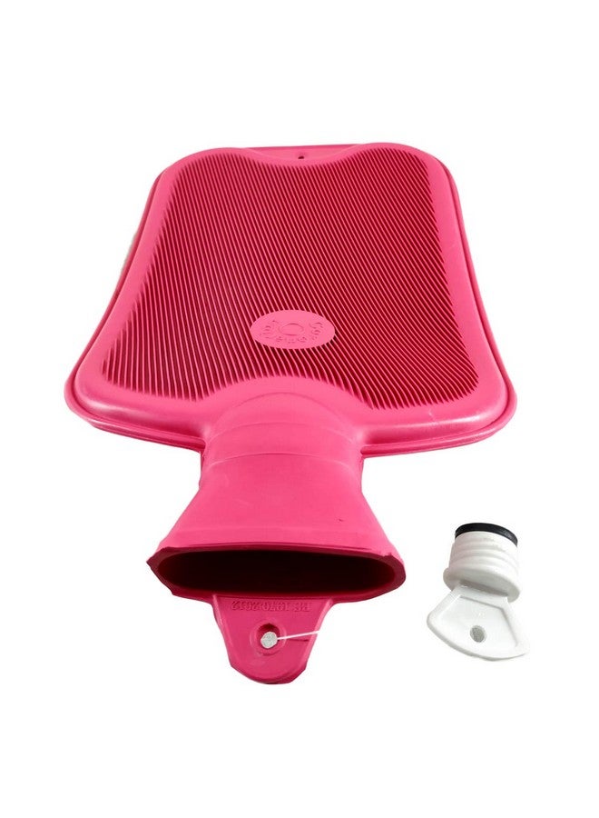 Coronation 1.5 Litres Leakproof Rubber Hot Water Bottle for Pain Relief One Side Ribbed (Backpain, Neckpain, Stomachpain) (Pink) - Image 3
