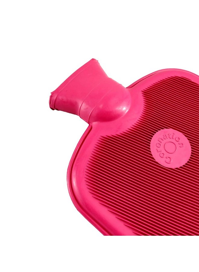 Coronation 1.5 Litres Leakproof Rubber Hot Water Bottle for Pain Relief One Side Ribbed (Backpain, Neckpain, Stomachpain) (Pink) - Image 5