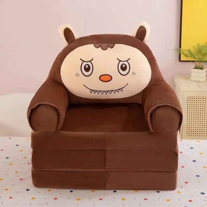 Y&D Plush Children's Double Folding Sofa Set – Cartoon Toy Furniture for Bedroom & Living Room - Image 4