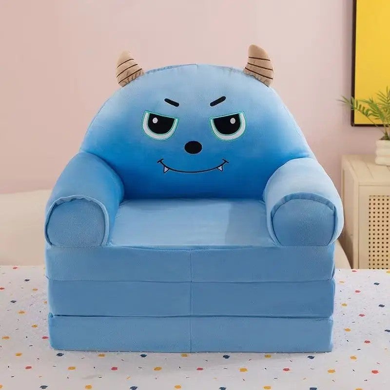 Y&D Plush Children's Double Folding Sofa Set – Cartoon Toy Furniture for Bedroom & Living Room - Image 1