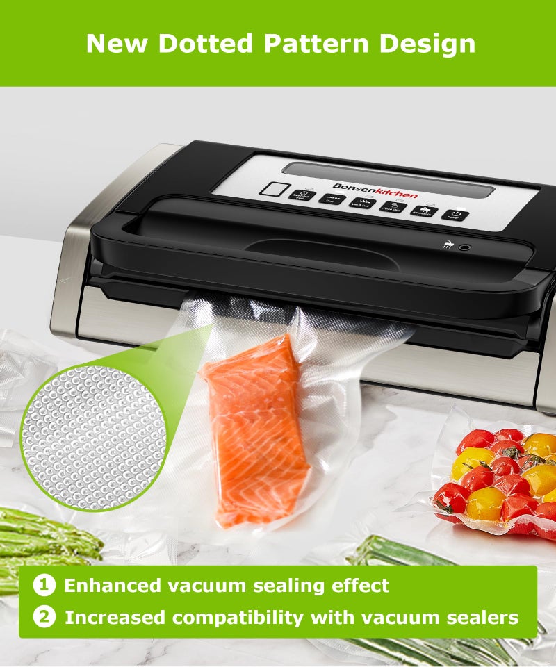 Bonsenkitchen [2025 Upgraded] Bonsenkitchen 6 Rolls 8" x 16' Vacuum Sealer Bags for Food with a Color Box, Easy to Store, Commercial Grade, BPA Free, Great for Food Storage or Sous Vide, VB20 - Image 4