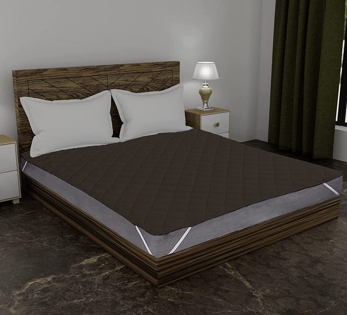SOFT FEEL QUILTED BED COVER WATERPROOF MATTRESS PROTECTOR BREATHABLE HYPOALLERGENIC MATTRESSES COVER KING SIZE 72X78 INCH 6X650 FEET BROWN