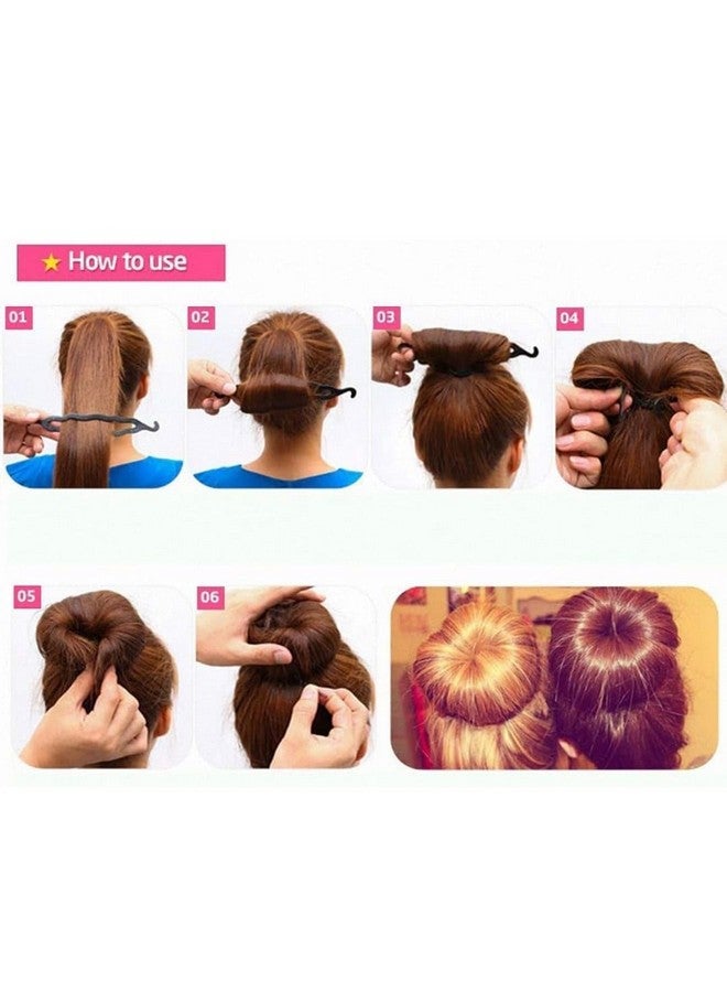 PALMATE 5-Piece Set Hair Styling Kit Topsy Tail Hair Pull Dish Needle Bun Donut Twist Braid Ponytail Maker Hair Comb Tools DIY Accessories - Image 4