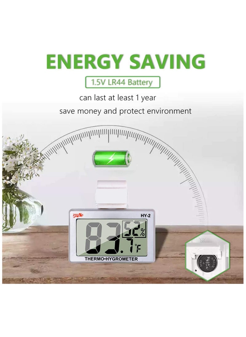 Reptile Thermometer Hygrometer LCD Digital Humidity Gauge, Worked with Reptile Heat Pad to Monitor Temperature & Humidity in Reptile Terrarium, Perfect for Turtle/Snake/Lizard/Frog/Spider/Plant Box
