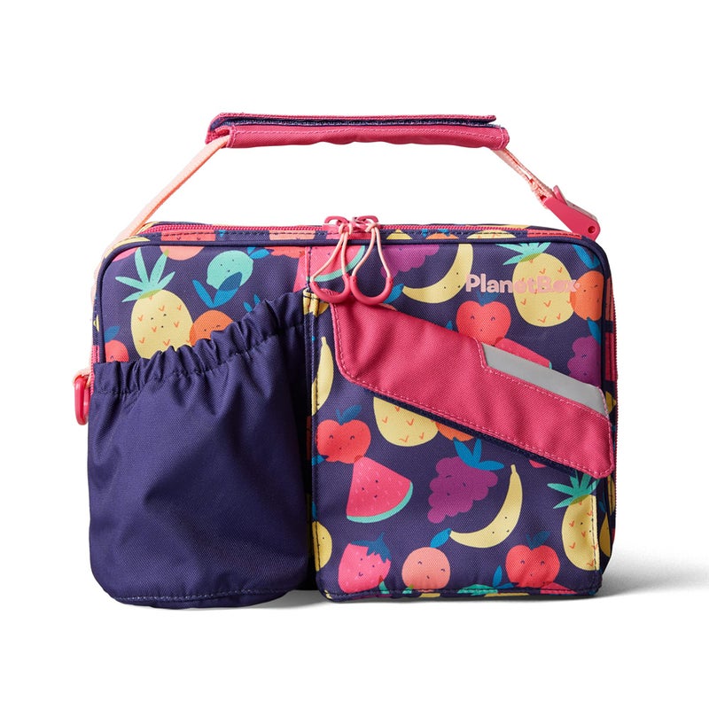 Planetbox Insulated Lunch Bag Easy To Clean And Durable Carry Bag With Pockets For Snacks And Drinks  And Adjustable Straps Tutti Frutti - Image 1