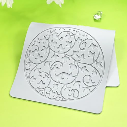 mostsom Silicone Mold Hollow Out Sugarcraft Lace Mold Cake Decoration Lace Mat for Fondant Wedding Cake Decorating Baking Molds D1_ Flower Circular - Image 3