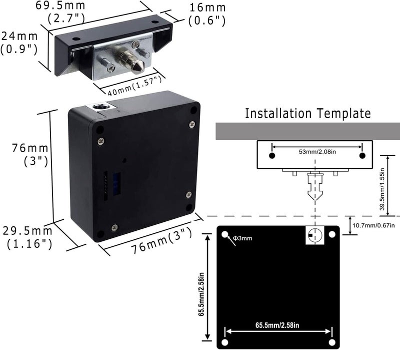 CODACE RFID Electronic Cabinet Lock, Smart NFC Drawer Locks, Hidden Card Lock for Wooden Cabinet Cupboard Drawer Furniture - Image 5