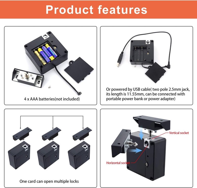 CODACE RFID Electronic Cabinet Lock, Smart NFC Drawer Locks, Hidden Card Lock for Wooden Cabinet Cupboard Drawer Furniture - Image 2