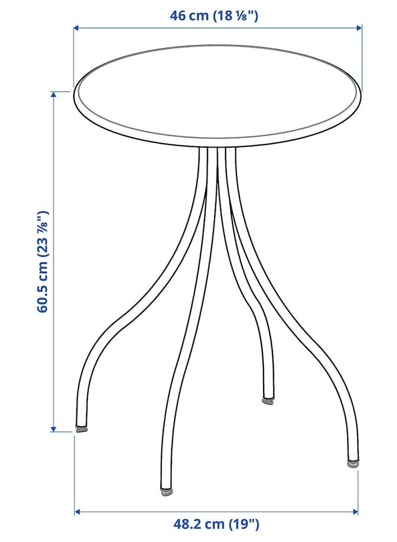 Round Side Table Indoor/Outdoor Black 46 cm - Image 5