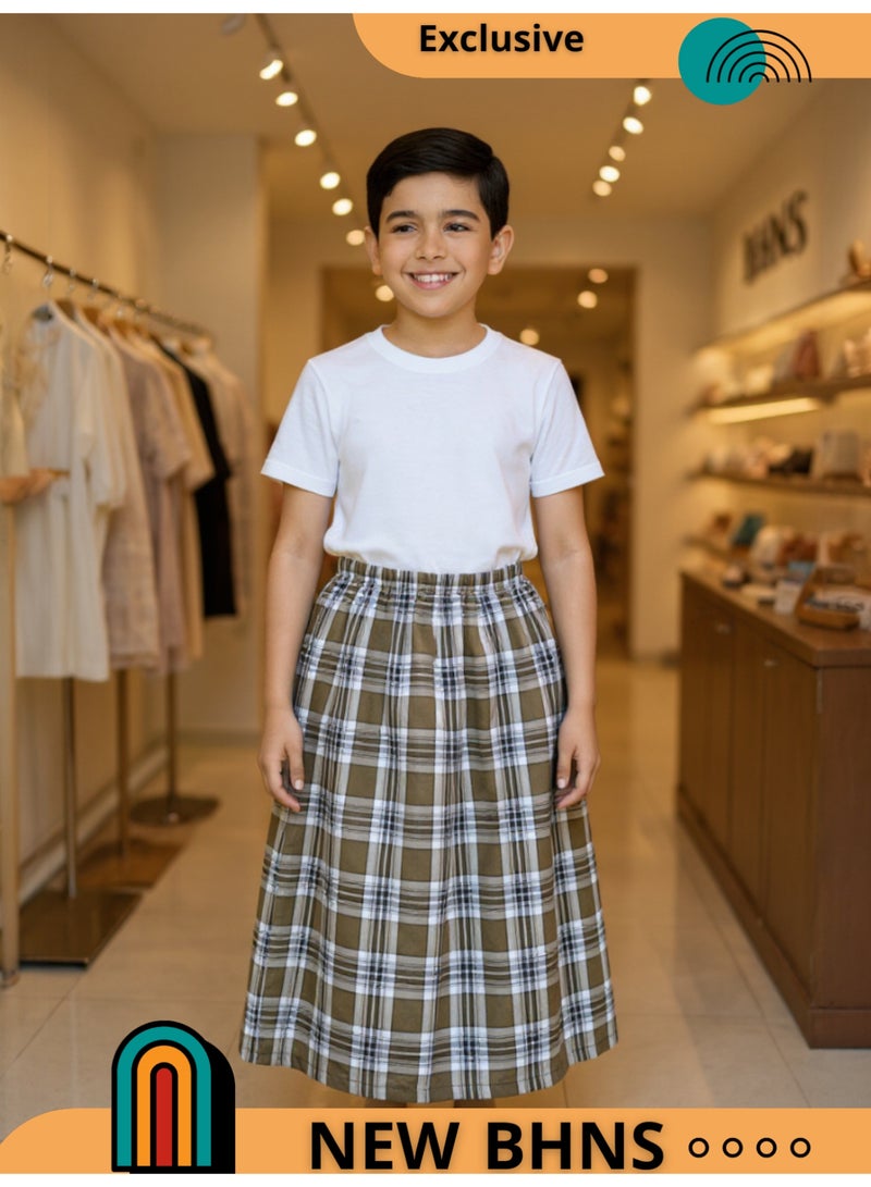 بهنس فوطة ولادي وزرة مطاط  للاولاد وزرة صيفي مريحة جدا وباردة لاطفال وزار ولادي معوز صارون فوطة اولاد صاروم اسباعية ولادية مناسب للمنزل والنوم واوقات الصلاة - Image 3