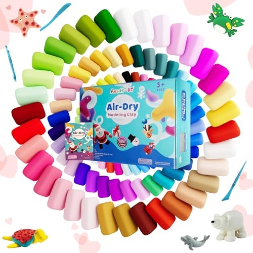 Aestd-ST Air Dry Clay 102 Colors, Modeling Clay for Kids, DIY Model Magic Clay, Molding Clay Kit with Sculpting Tools, Non-Sticky Soft and Super Light, Arts and Crafts Gift for Boys Girls Kids - Image 2
