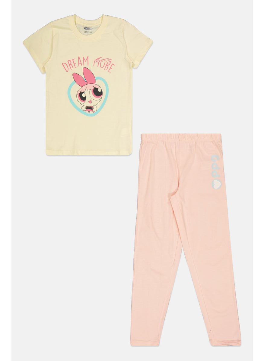 The Powerpuff Girls Kids Girl 2 Pieces Graphic Print Pajama Set, Multicolor  - Image 1