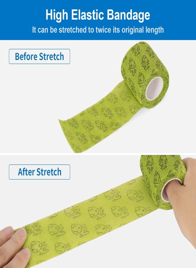 SEADESKY Pet Vet Wrap for Dogs Cohesive Bandages First Aid Tape Self Adhesive Bandage Wrap for Horse Cat Wound Care Self Adherent Elastic Bandage Sports Tapes 6 Rolls 2 inch - Image 3