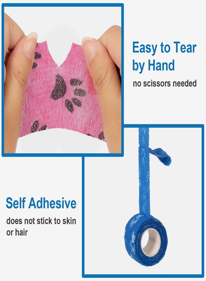SEADESKY Pet Vet Wrap for Dogs Cohesive Bandages First Aid Tape Self Adhesive Bandage Wrap for Horse Cat Wound Care Self Adherent Elastic Bandage Sports Tapes 6 Rolls 2 inch - Image 5