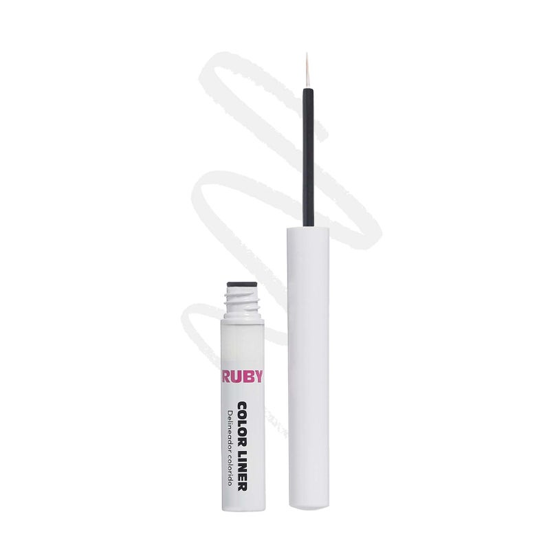 Ruby Kisses Color Liquid Eyeliner Water Resistant Long Lasting Eyeliner 3 ml (0.10 fl.oz.) (White) - Image 1