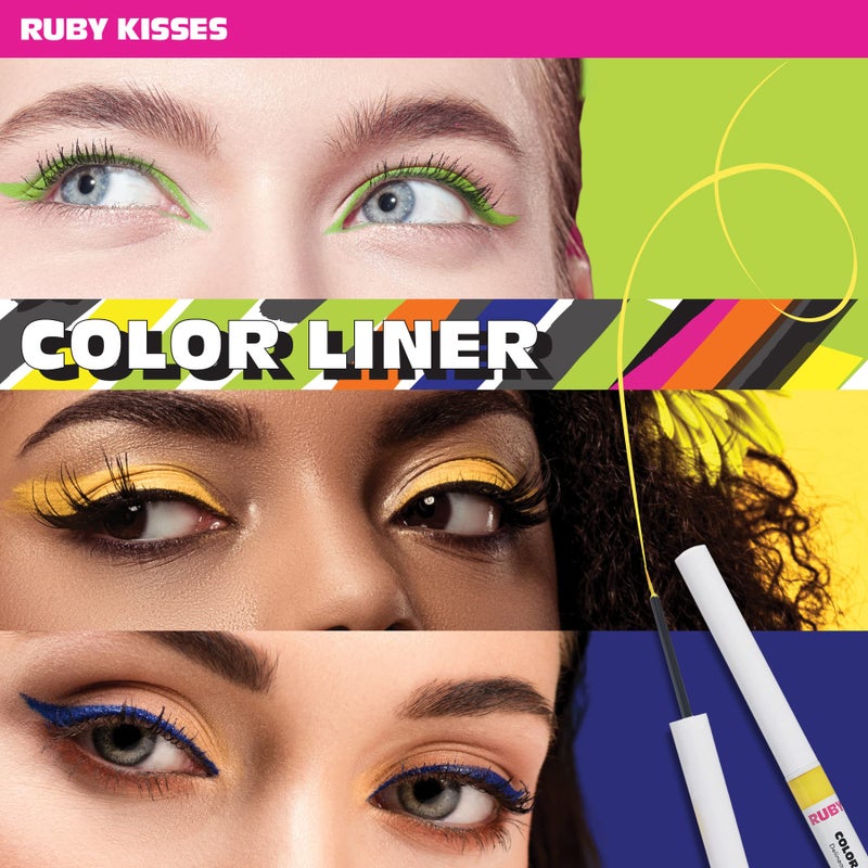 Ruby Kisses Color Liquid Eyeliner Water Resistant Long Lasting Eyeliner 3 ml (0.10 fl.oz.) (White) - Image 3