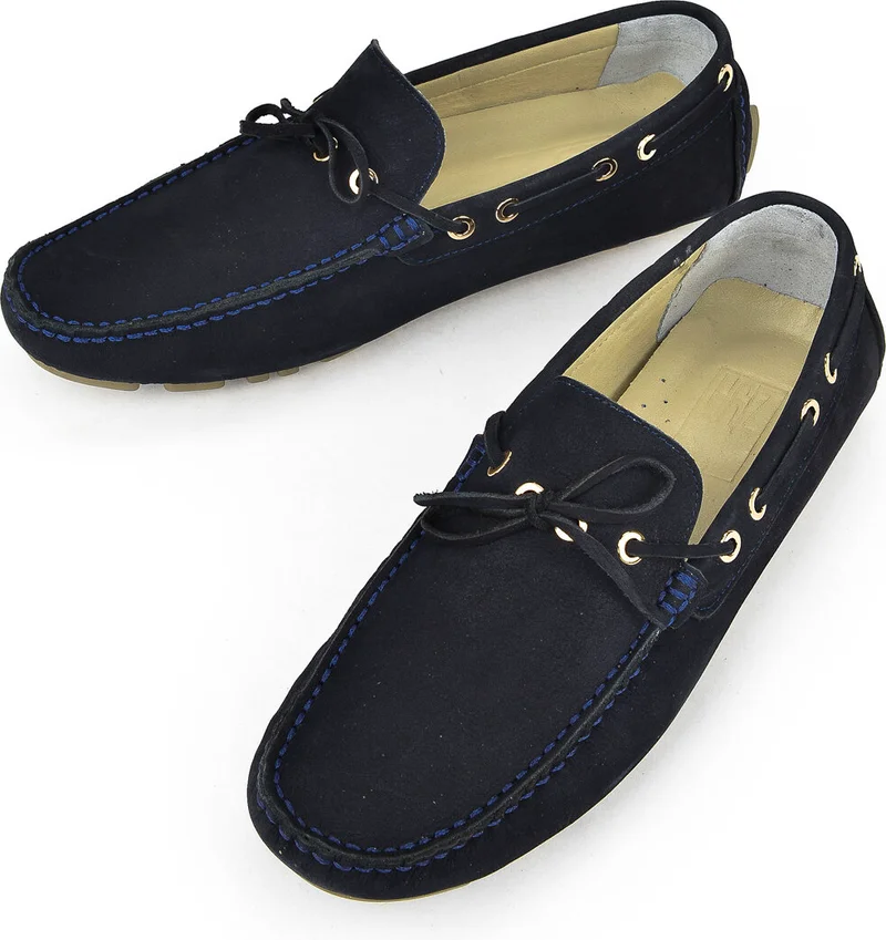 زيا , Men's Genuine Leather Loafer 131986 N3021 2 Navy Blue