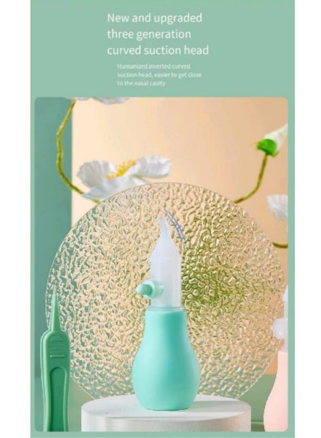 Silicone Baby Nasal Aspirator, Premium Anti-backflow Nose Cleaner, Manual Nasal Snot Sucker with Carrying Case, and Nose Cleaning Tweezers for Nose Congestion Relief in Babies and Toddlers - Image 2