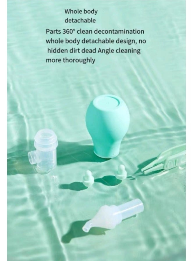 Silicone Baby Nasal Aspirator, Premium Anti-backflow Nose Cleaner, Manual Nasal Snot Sucker with Carrying Case, and Nose Cleaning Tweezers for Nose Congestion Relief in Babies and Toddlers - Image 4