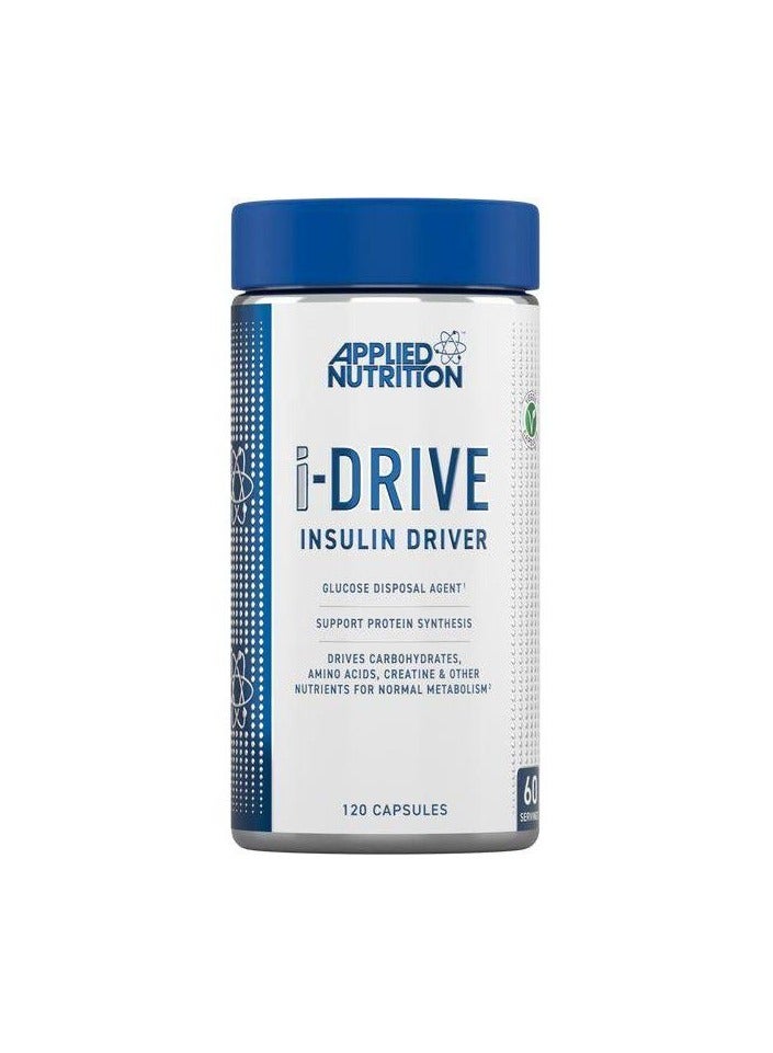 أبلايد نيوتريشن Applied Nutrition I-Drive (Insulin Drive) – تركيبة متطورة لتوزيع العناصر الغذائية ودعم الجلوكوز لبناء العضلات الخالية من الدهون والطاقة والتعافي (120 كبسولة / 60 حصة) - Image 1